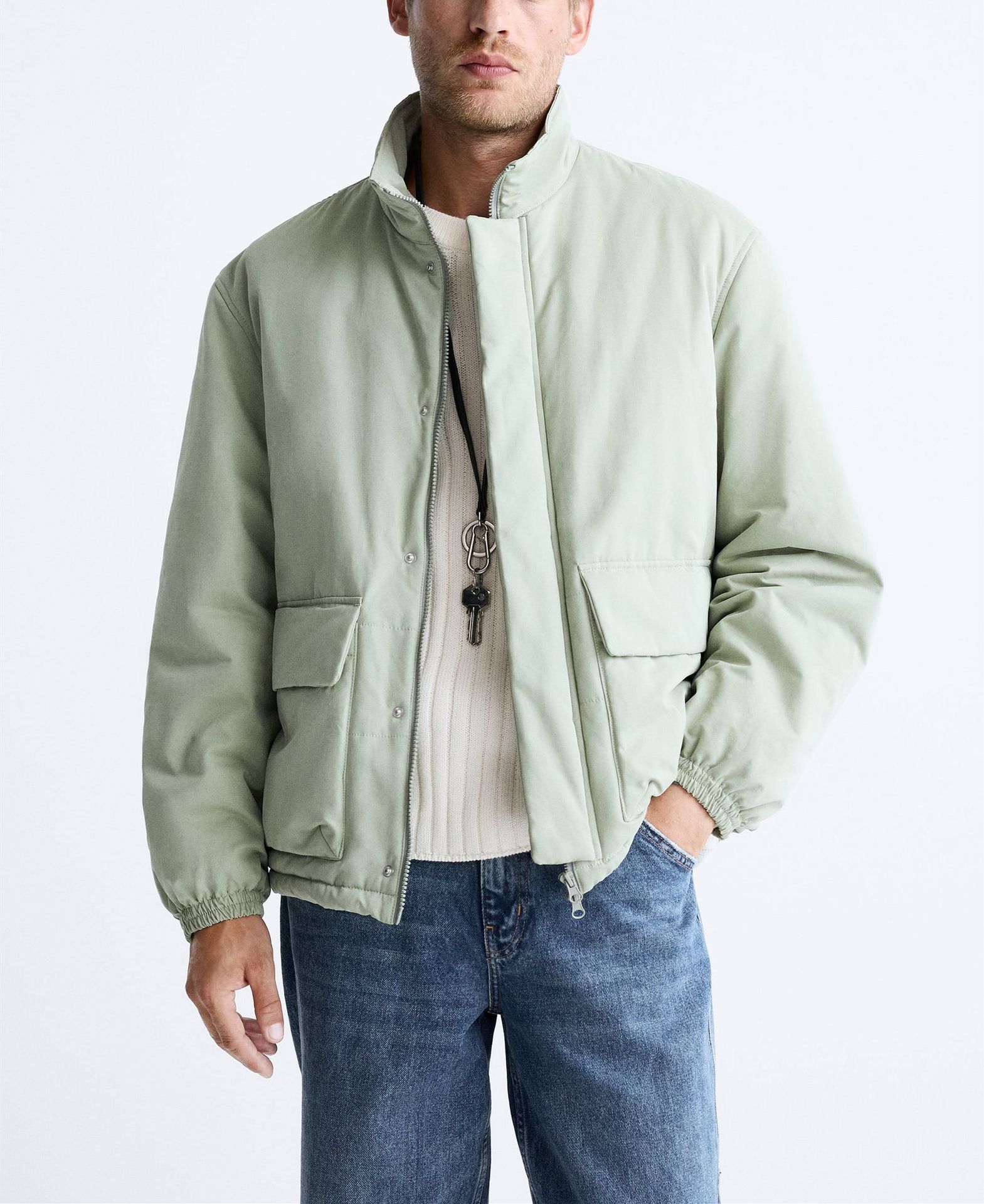 Vêtements pour hommes Veste en coton avec ornements de poche pour hommes_voghion.com