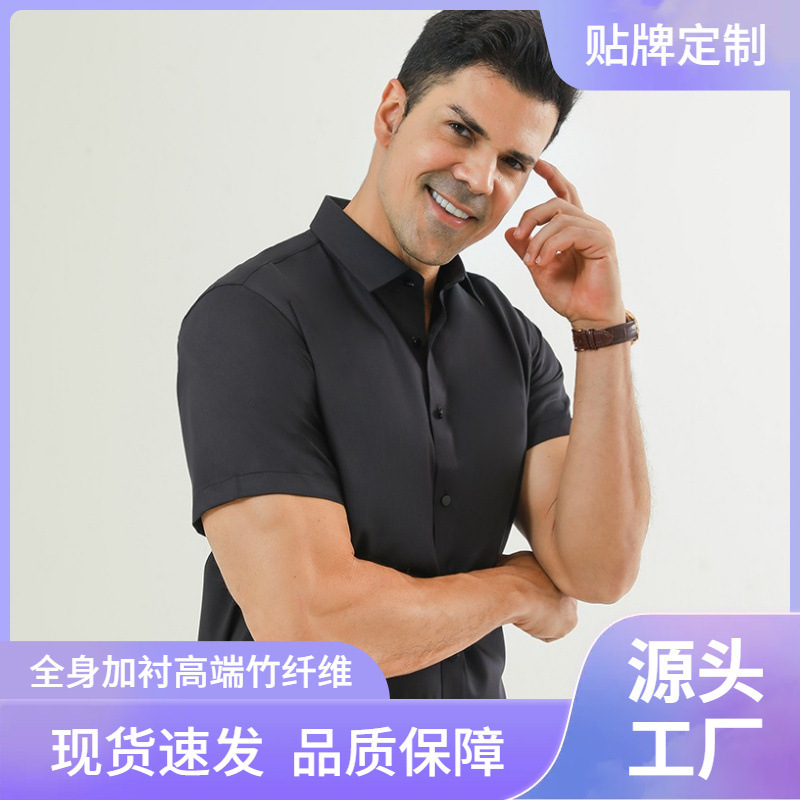 Men's Long and Short Sleeve Shirts Summer Business Commuting Professional High-End Shirts Casual Simple and Comfortable Men's Shirts