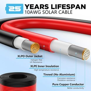 �羳�����ƿ�B�Ӿ�10AWG�~���X̫�����|50Ӣ����Ħ��܇ͨ�þ�