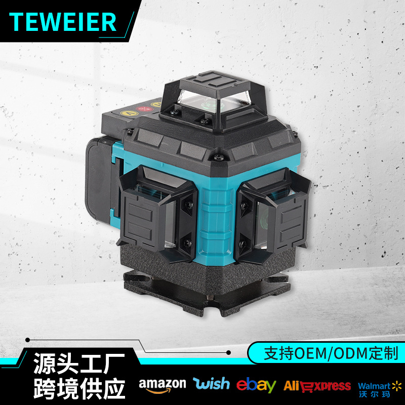 Medidor de nivel láser multifuncional transfronterizo de 16 líneas Comercio exterior nivelación automática de alta precisión