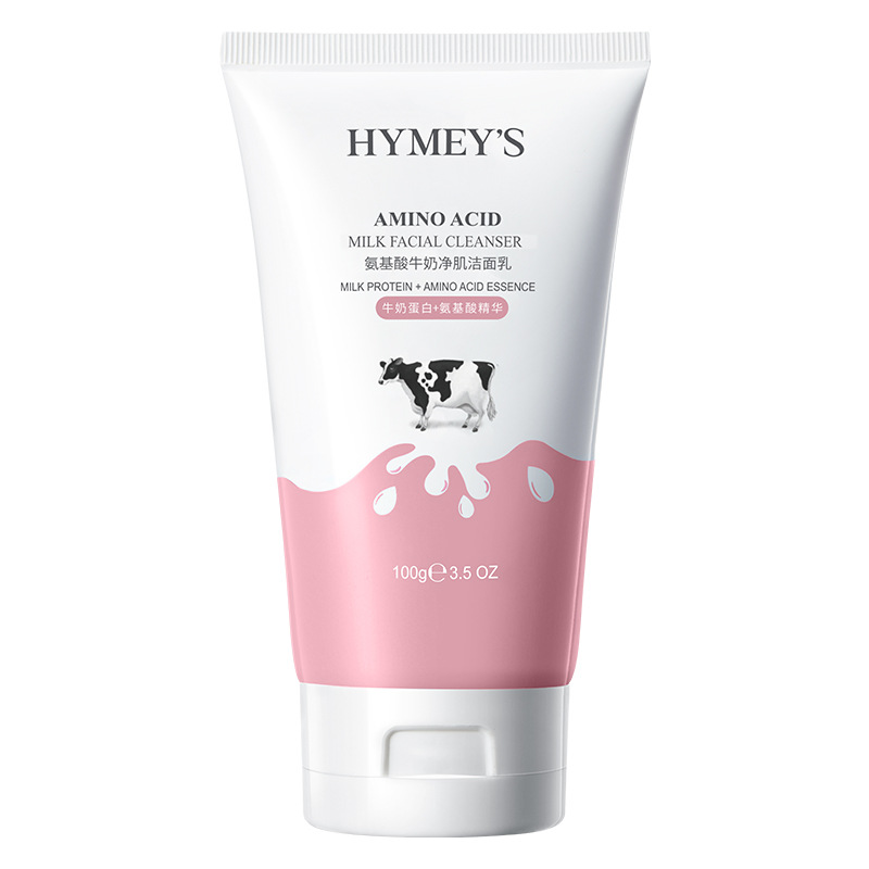 Imagen belleza aminoácido leche limpieza limpiador facial espuma densa limpieza suave aminoácido limpiador facial al por mayor