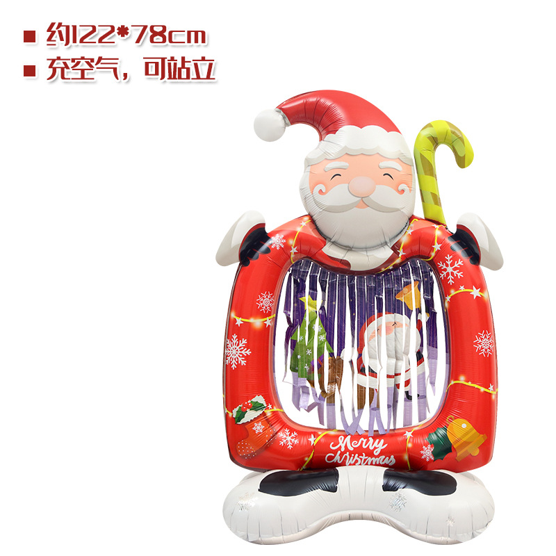 Ventana de Navidad accesorios de decoración de juguete globo 4D de pie de Navidad Viejo hombre Reno árbol de Navidad Super gran globo