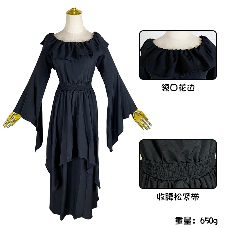 European and American Ball Princess Dress cos Dress One-Neck Vintage Gothic Dress cosplay Stage Performance Dress