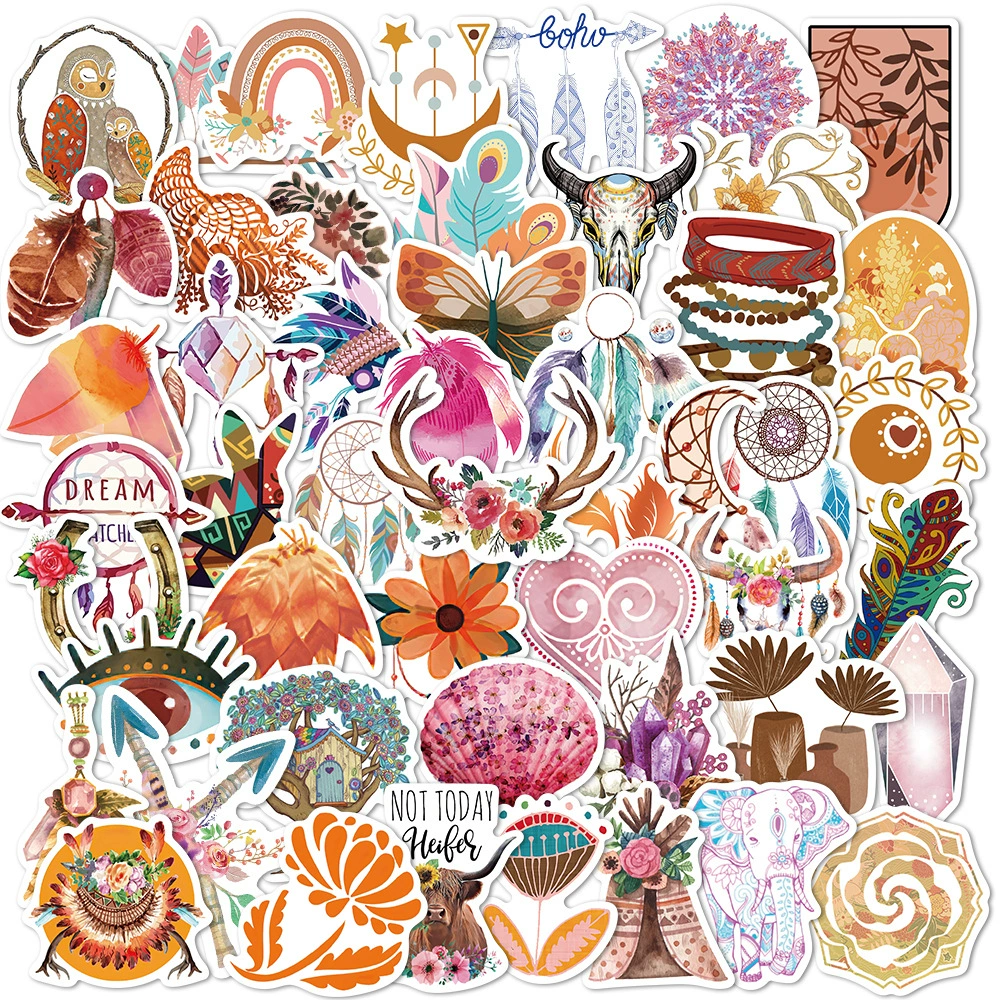 50 пятно трансграничные богемные наклейки водонепроницаемые игрушки граффити наклейки на багаж наклейки на скутер могут быть перемещены