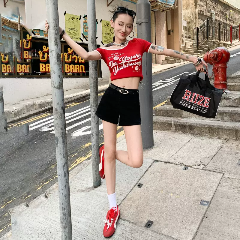 2025夏季主推款＆进阶腿精 性感包臀后袋拉链弹力美式2025年裤子