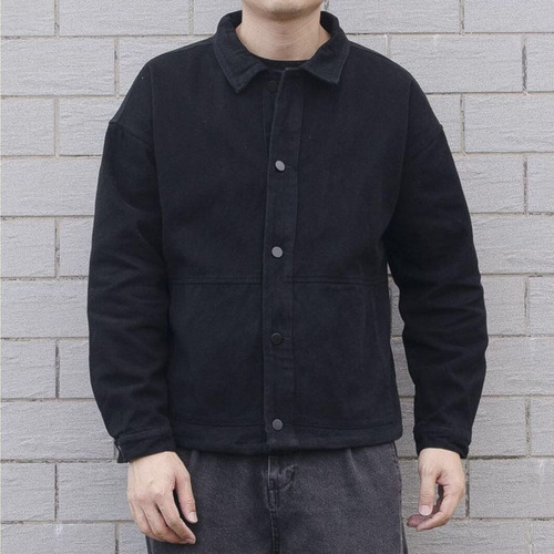 Japanese Retro Brand Spring and Autumn New Denim Jacket for Men Solid Color Trendy Cool Loose Work Jacket for Men