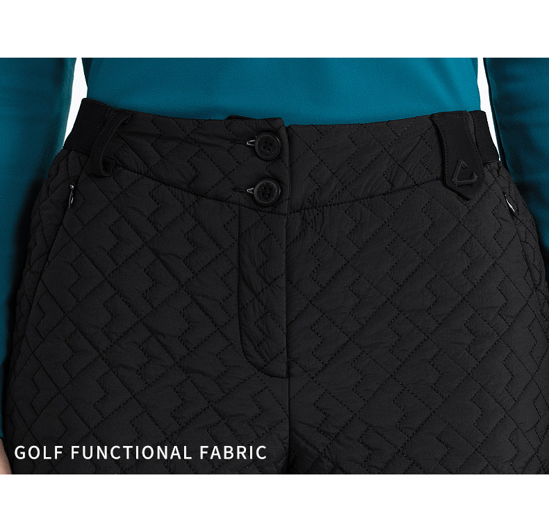 Quần golf thể thao nữ thu đông lót cotton, thắt lưng co giãn giữ ấm — KUZ171-Quần short cotton đen, KUZ171-Quần short cotton trắng chi tiết 10