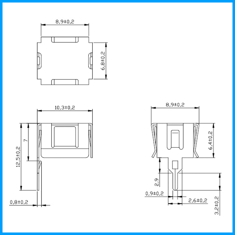 EP7高频变压器铁夹五金冲压件加工磁芯方盖钢夹SMD贴片变压器铁夹