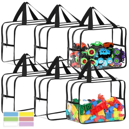 Transparent Pvc Toy Storage Bag, Beach Puzzle Storage Bag, Travel Waterproof Storage Bag with Zipper, Washable Toiletry Bag