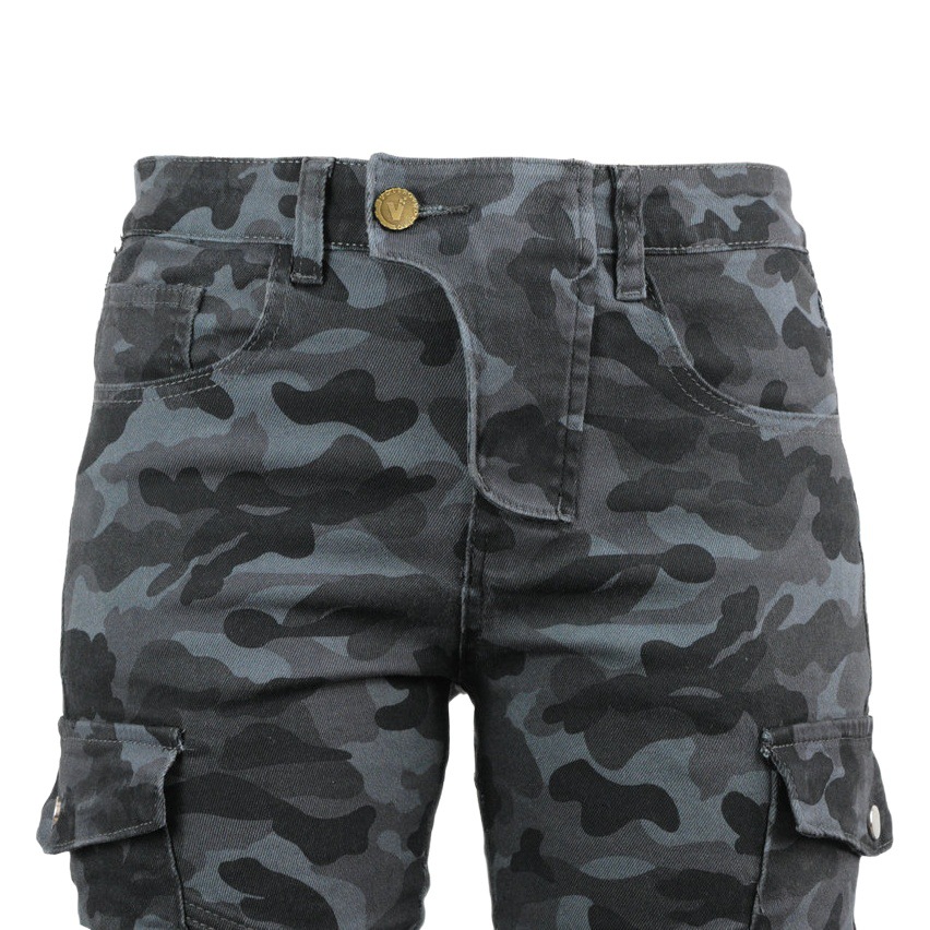 VOLERO Pantalones vaqueros de la motocicleta de carreras de motos de las mujeres pantalones de montar camuflaje estiramiento pantalones anti-caída equipo de protección estándar