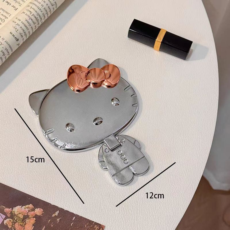 かわいいキティ猫小さなミラー女性ポータブルミニハンドヘルド化粧鏡学生かわいい折りたたみ化粧鏡|undefined