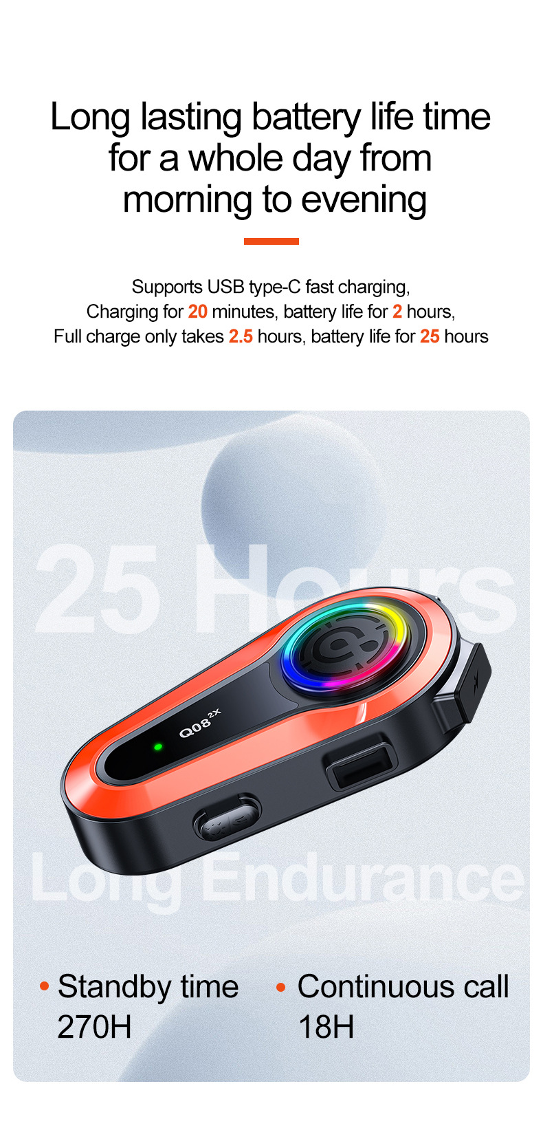 Q082X Helmet Bluetooth Headset 1000m Dual-Intercom Motorcycle Helmet Headset Amazon's Best-Selling Product