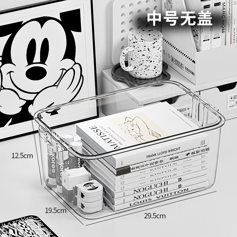 デスクトップ収納ボックス アクリル収納 透明防塵 カバー付き オーガナイザー オフィスデスク 文具デスク 小物雑貨|undefined