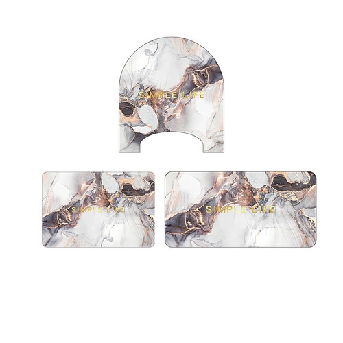Bathroom soft diatom mud style floor mat U-shaped toilet water-absorbing quick-drying foot mat washbasin foot mat three-piece set