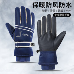 滑雪手套男秋冬季户外骑行防寒防风电动车加厚加绒可触屏保暖手套