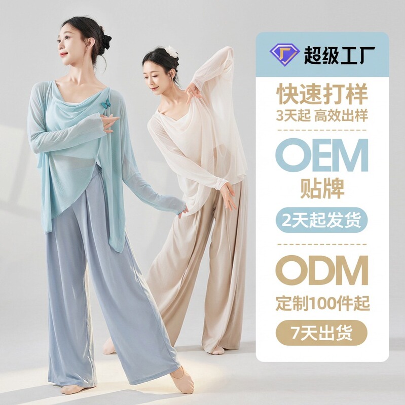 Custom-Made Dance Costumes for Women, Butterfly Mesh Practice Wear, Chinese Dance Long-Sleeve Cover-Up, Ethereal and Flowing