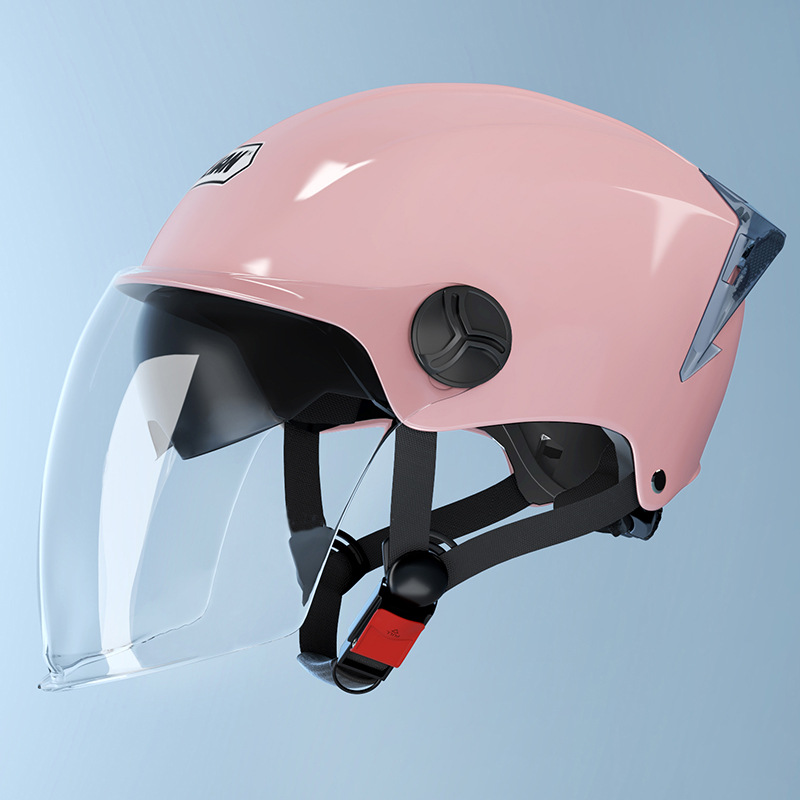 Cascos de vehículos eléctricos certificados 3C para hombres y mujeres, protector solar de verano, batería de doble lente, motocicleta, medio casco de ciclismo universal de cuatro estaciones