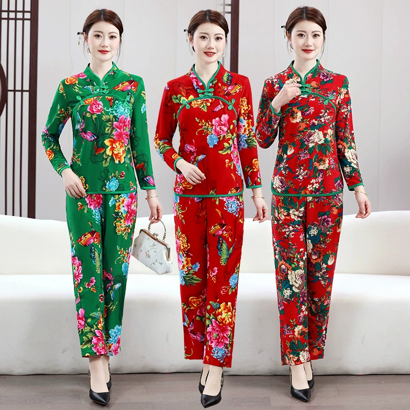 Весенний ретро весенний летний новый топ мамы модный набор из двух частей