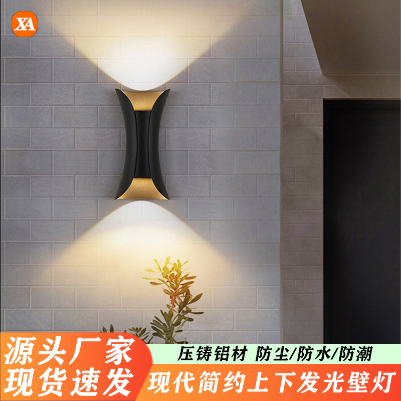 Outdoor Waterproof Wall Lamp, Small Waist-Shaped Wall Lamp, Double-Head Exterior Wall Lamp for Bedroom, Villa, Hotel, Courtyard, Balcony, Outdoor Wall Washer
