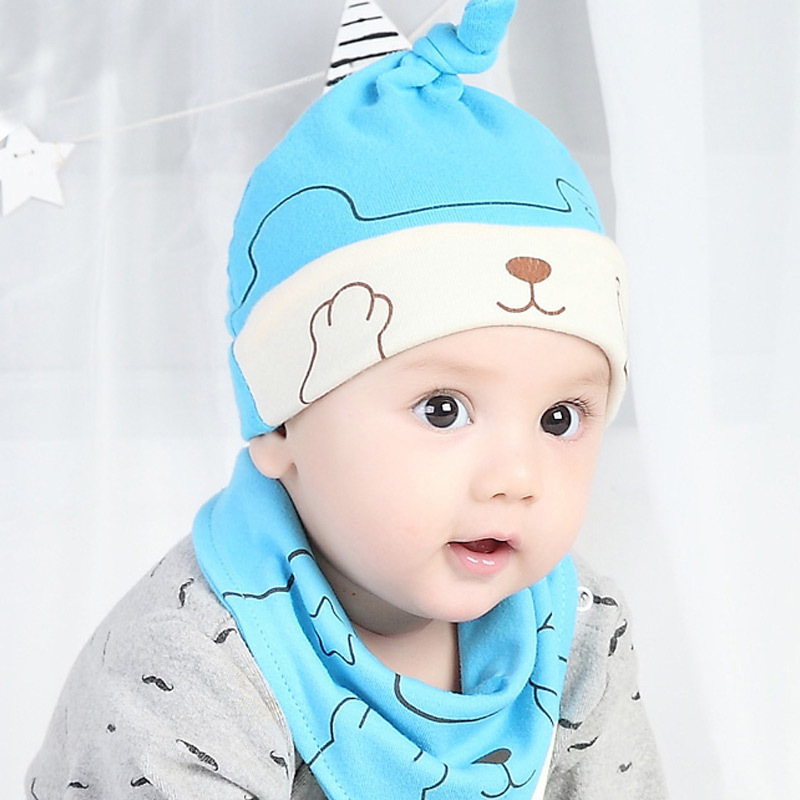 Oferta especial de liquidación otoño niños de dibujos animados sombrero de tela de algodón sombrero infantil saliva toalla gato sombrero triángulo toalla traje 5204