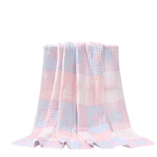 Bamboo cotton gauze jelly blanket baby bath towel bamboo fiber cartoon jacquard infant cover blanket air conditioning blanket soft and wrinkled