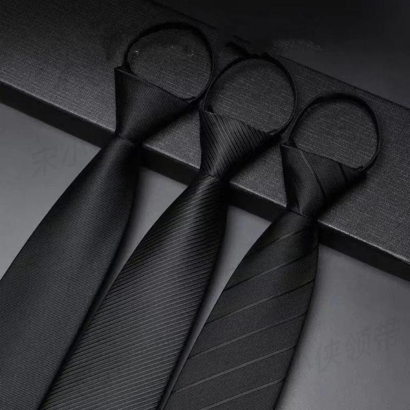 남성용 블랙 타이, 지퍼형, 노마크, 남성용 정장 타이, 포멀 비즈니스, 핸드메이드, 여름 노매듭 트렌드