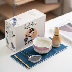 窑变花瓣雾莲渐变抹茶碗跨境专供抹茶工具套装工厂直销百本茶筅立