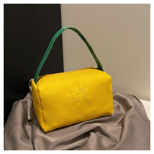 2025 New Cute Kitty Embroider Versatile Simple Women's Bag Handbag Large Capacity Cosmetic Bag Storage Bag