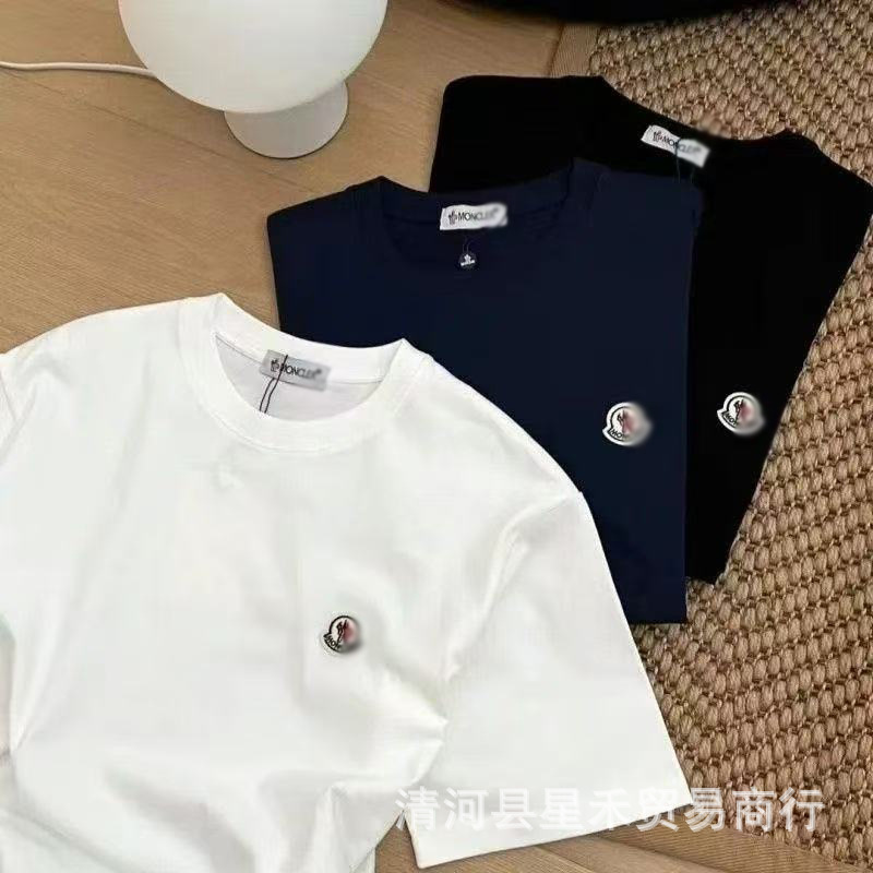 Cross-Border Wholesale Summer Trendy Brand Monogram K Embroidered Patch Small Label Loose Short-Sleeve Casual Pure Cotton Round-Neck T-Shirt