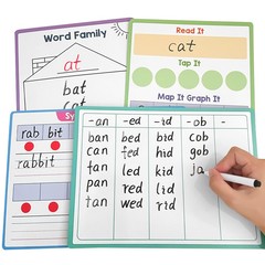 国境を越えた子供の幼稚園英語フォニックス自然スペル練習カード消去可能なホワイトボードベースカード