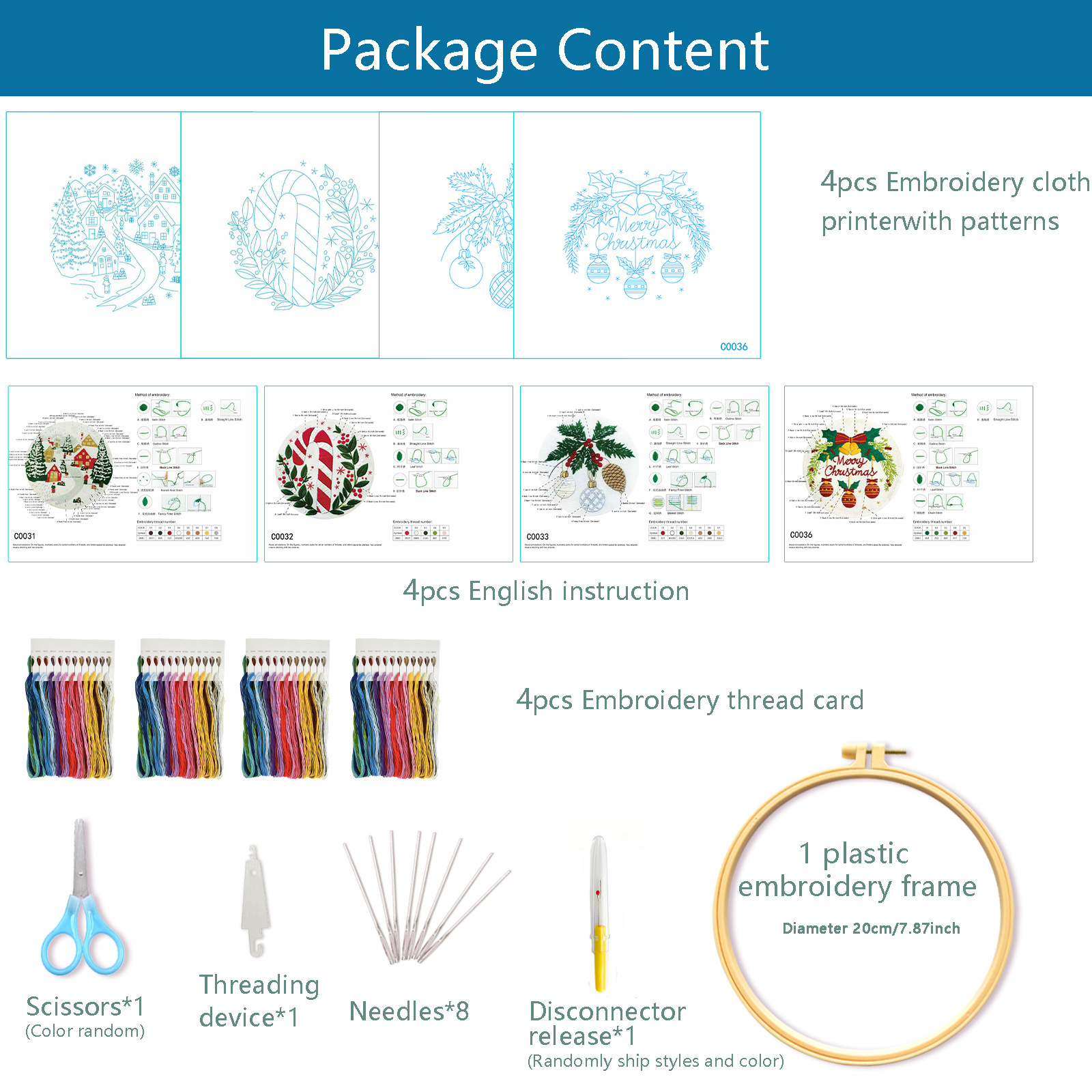 Bolsas de materiales de bordado transfronterizas explosivas de Navidad dos algodón de alta calidad bordado fábrica de decoración del hogar al por mayor