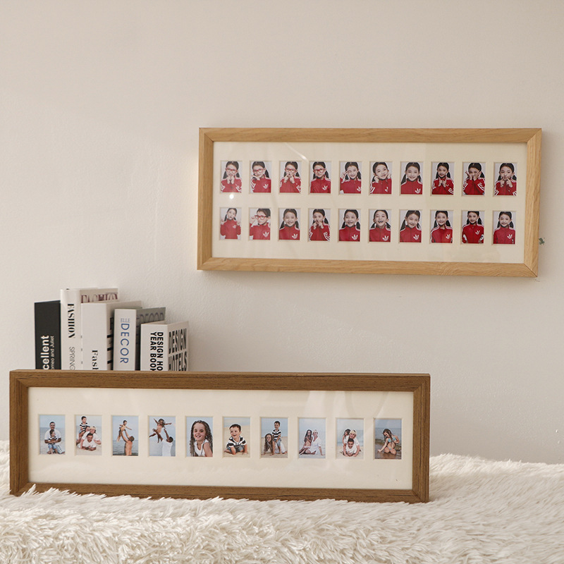 Factory wholesale baby registration photo creative table photo frame inch photo infant one-year-old commemorative frame solid wood photo wall