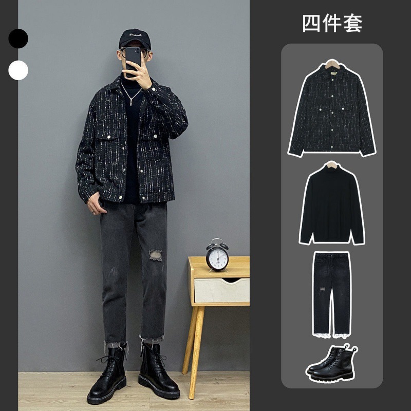 Four piece suit new pattern Spring coat man suit Korean Edition Trend men's wear a set collocation new pattern spring and autumn handsome