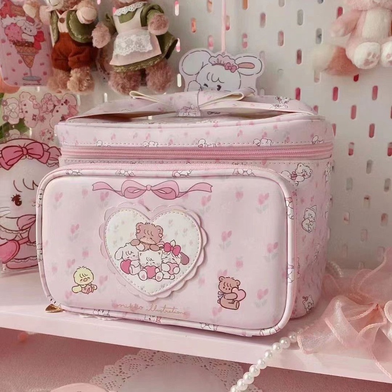 Mikko Cosmetic Bag Joint 2025 Large Capacity Storage New Cute Animal Square Handbag