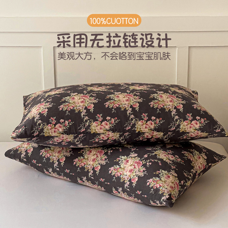 Un par de fundas de almohada de algodón de clase 48x74cm, fundas de almohada de algodón para adultos para el hogar, juego completo de fundas de revestimiento de núcleo de almohada individual