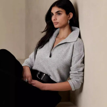 2024欧美女装新款速卖通亚马逊热卖纯色百搭上衣宽松时尚休闲毛衣