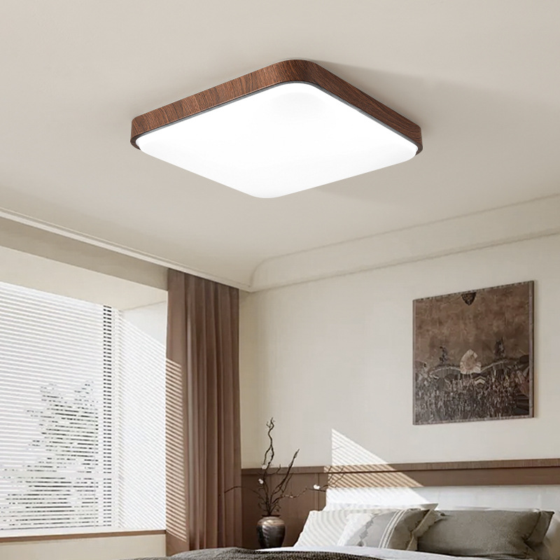 Luz principal de la sala de estar de espectro completo de nuez nuevo estilo chino simple y medieval lámpara de dormitorio lámpara de techo paquete de lámparas Zhongshan