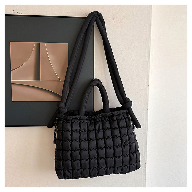 762g Weight Polyester Lining Material Sewing Thread Fashion Element Magnetic Buckle Closure Type Single Shoulder Strap Strap Type Tote Bag Bags Type Daily, Street, Shopping Occasion Nylon Material Solid Color Pattern Autumn&Winter Season Women's Gender Elegant, Classic Style Style Square Shape Medium Size Women's Medium Nylon Solid Color Elegant Classic Style Sewing Thread Square Magnetic Buckle Tote Bag 10