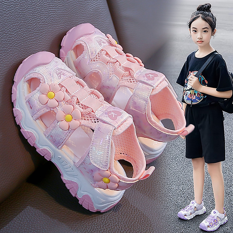 Baotou sandalias para niños zapatos de playa para niñas verano 2026 nuevas niñas antideslizantes estudiantes sandalias deportivas zapatos princesa image 3