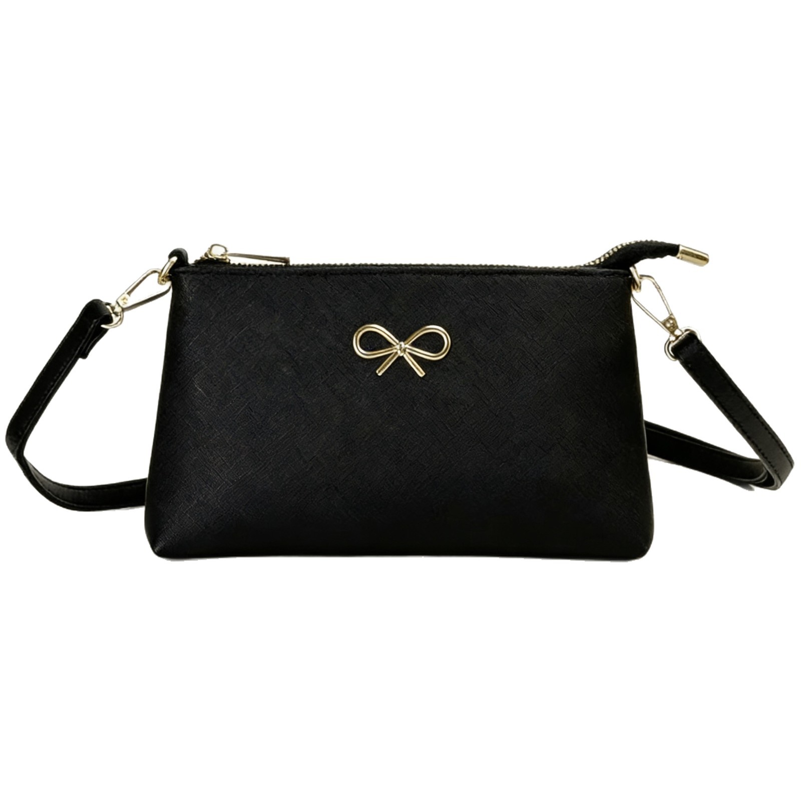 Crossbody axelväska i retrostil med tryck och dragkedja_voghion.com