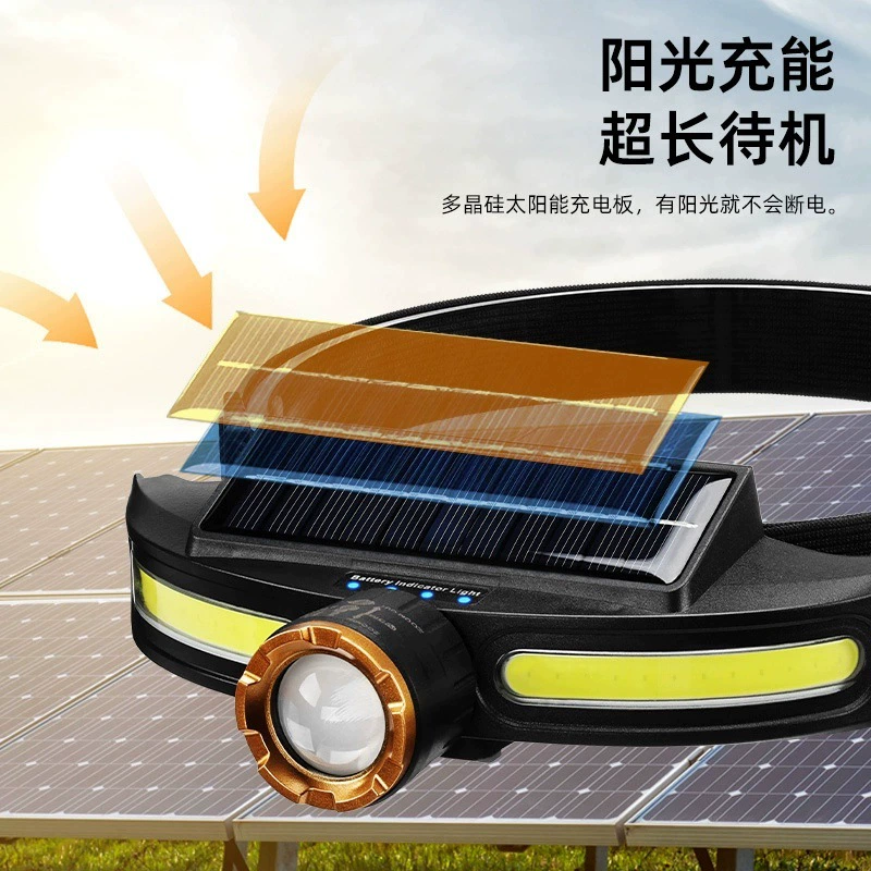 Силиконовые индукционные фары с двойным источником света открытый беговой свет автомобильная зарядка флуоресцентная лампа портативная головная энергия