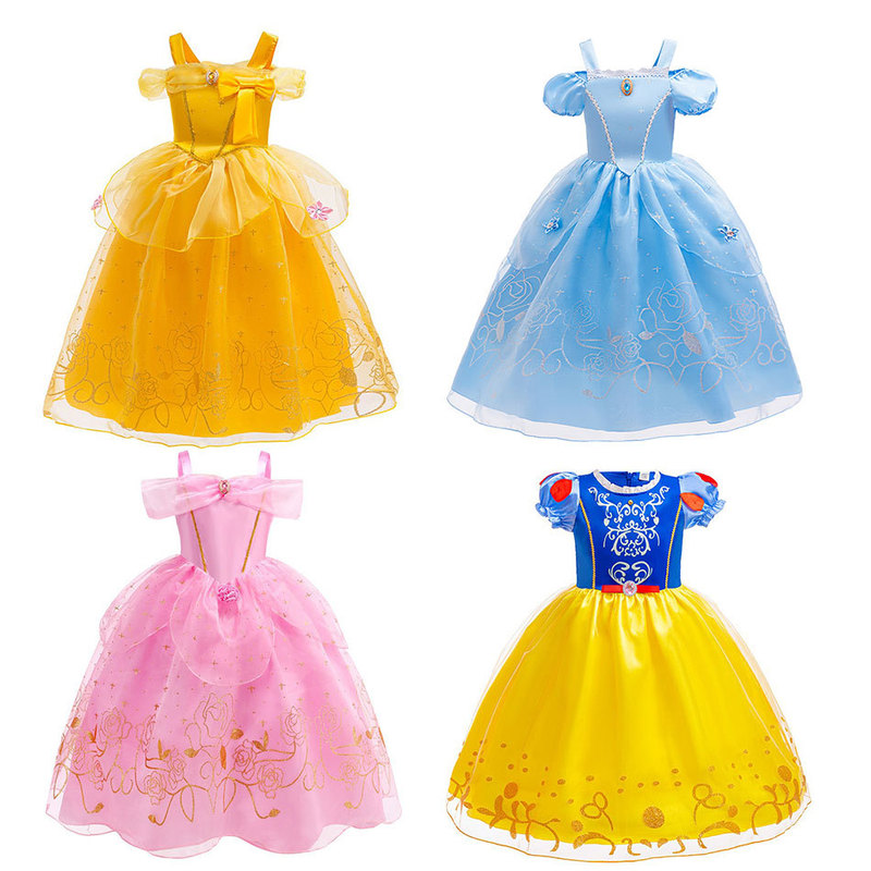 Cross-Border New Model Aurober Princess Dress Cosplay Children's Rapunzel Long Hair Dress Snow White Dress Cross-Border New Model Aurober Princess Dress Cosplay Children's Rapunzel Long Hair Dress Snow White Dress