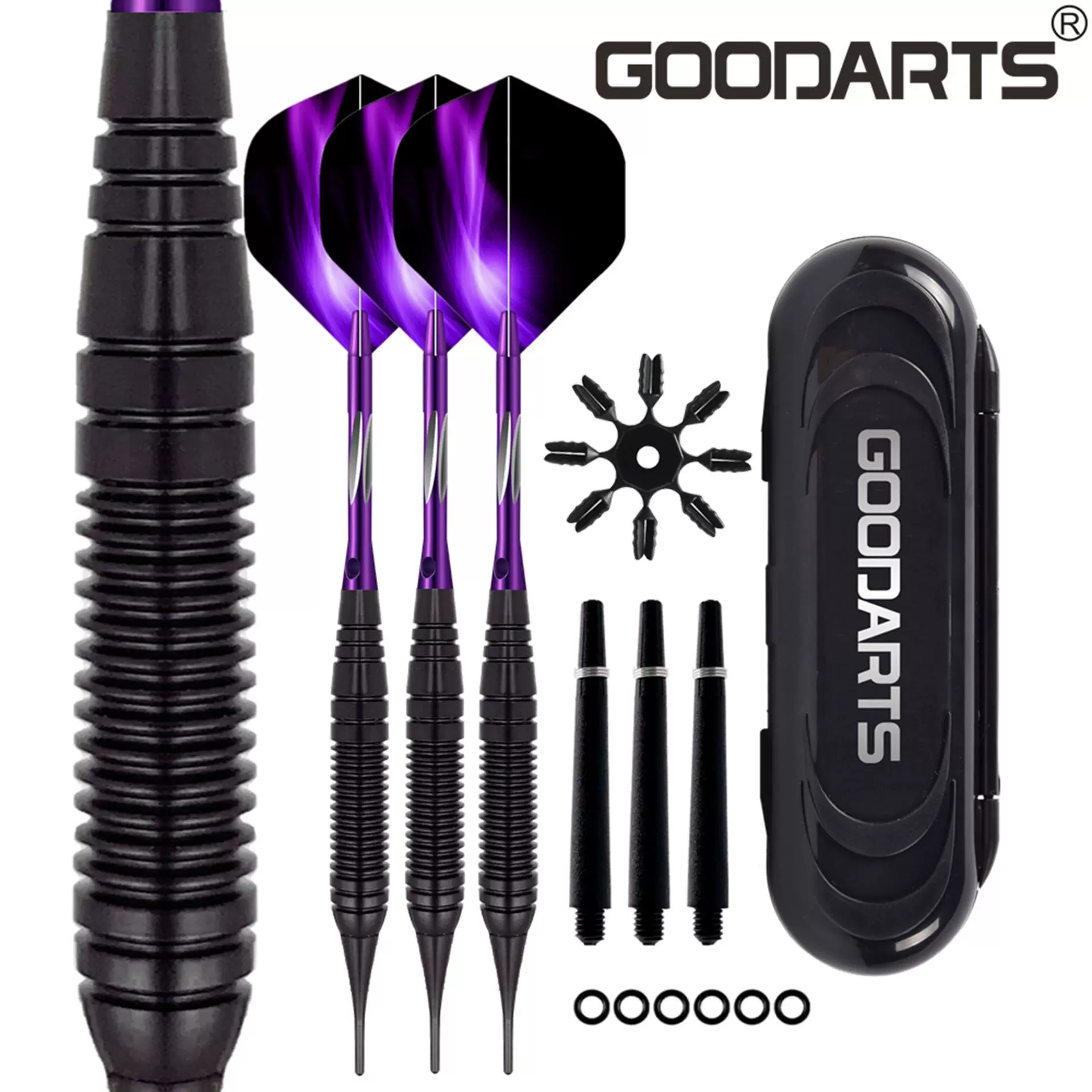 GOODARTS 软式飞镖套装19g专业好镖塑料电子飞镖针跨境代发亚马逊