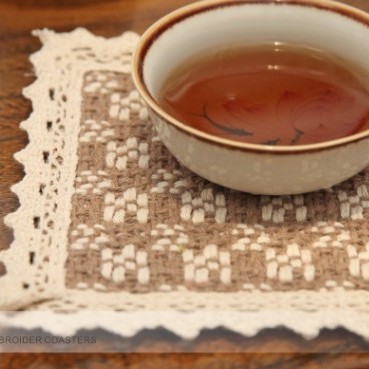 Jin Hao nueva tela de algodón tejido de encaje para platos tapete para platos restaurante creativo tapete posavasos tapete para mesa