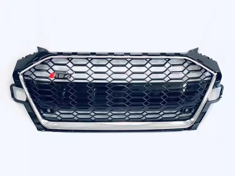 Applicable to 2020-2024 Audi A4 modified RS4 middle net A4 B9.5 upgrade S4 front bar grille honeycomb grid