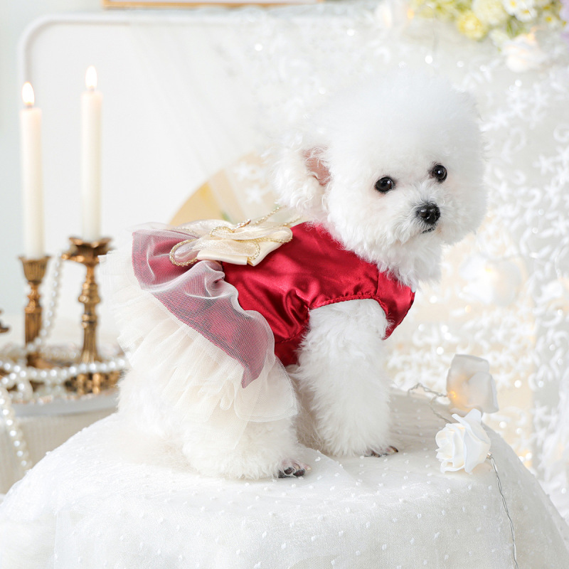 スポットクロスボーダー爆発ペット子犬猫服源工場高定ウェディングドレス王女スカート卸売り|undefined