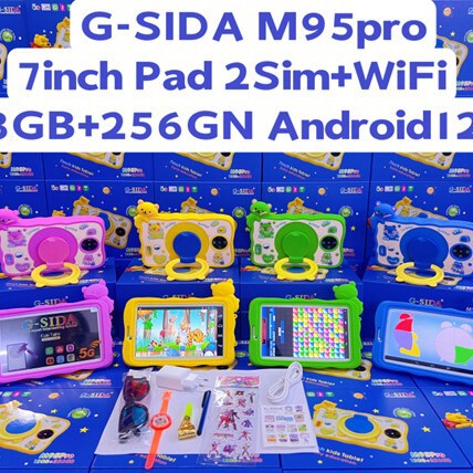 7inch Kids' Gaming Tablet 8+256 Android 12 Cartoon Pattern 2SIM+WIFI with Leather Case for Export 7inch Kids' Gaming Tablet 8+256 Android 12 Cartoon Pattern 2SIM+WIFI with Leather Case for Export