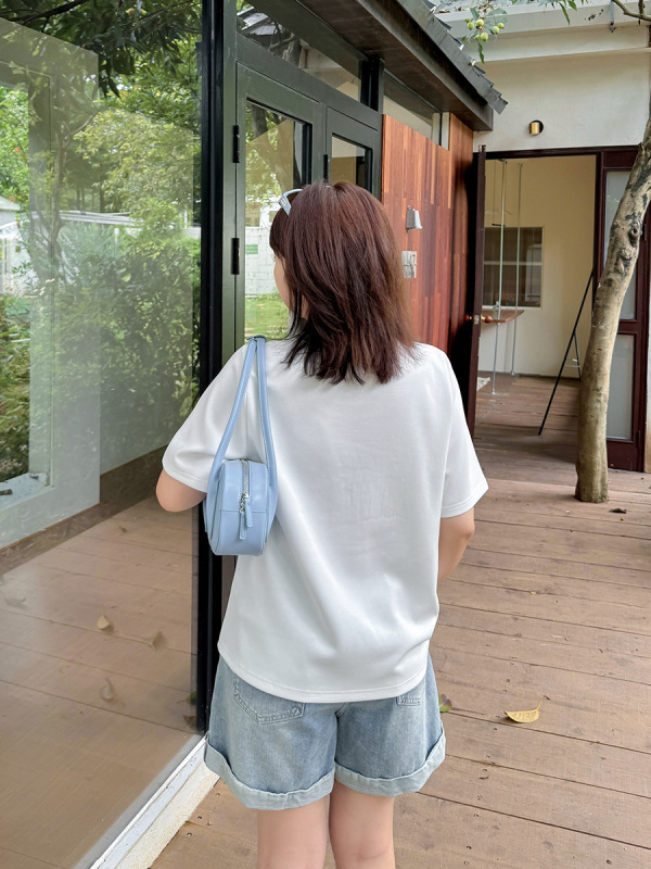 Shuangtian 新しい女性の大きいサイズ夏 2025 ファットガールルーズ痩身漫画象ラウンドネック Tシャツ 9009|undefined