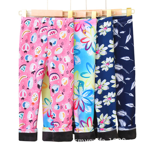 Women's and Children's Winter Warm Leggings, Thin Fleece Spring and Autumn Outerwear, Milk Silk Pants for Young Children, Warm Autumn Pants