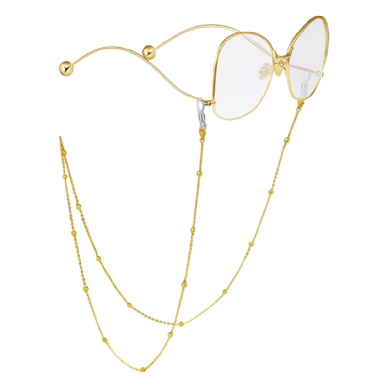 Directo de fábrica de moda simple oro plata clip de cuentas gafas cadena de metal Cadena de gafas de cadena de metal